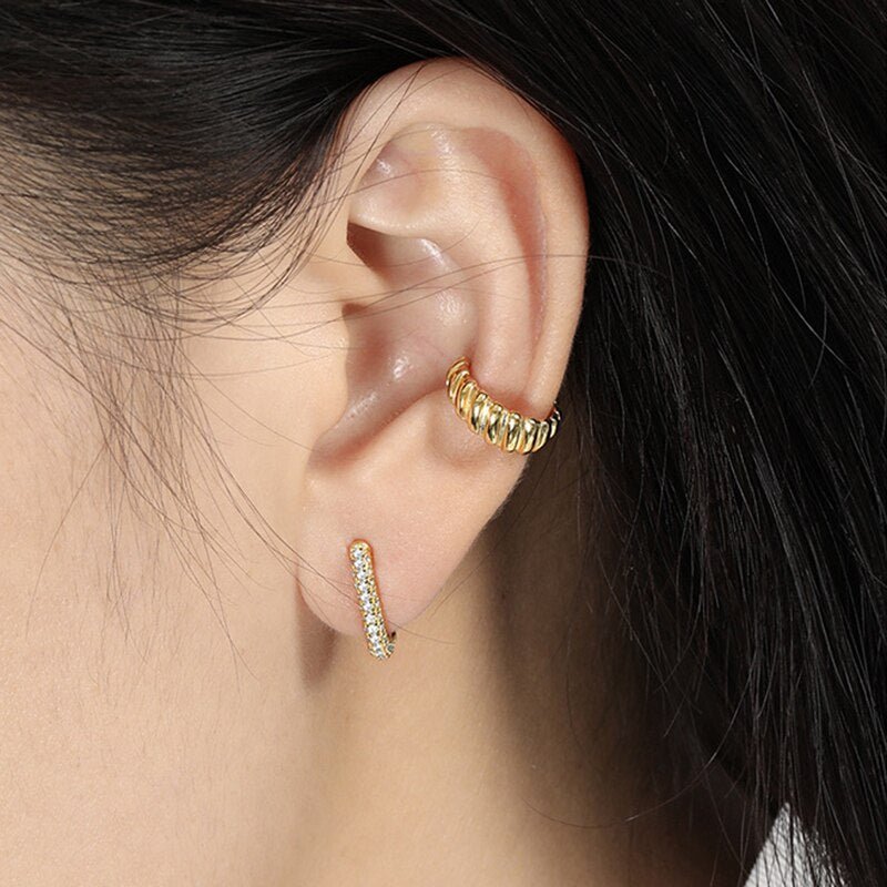 Brinco Rose Pedra Zircônia Azul