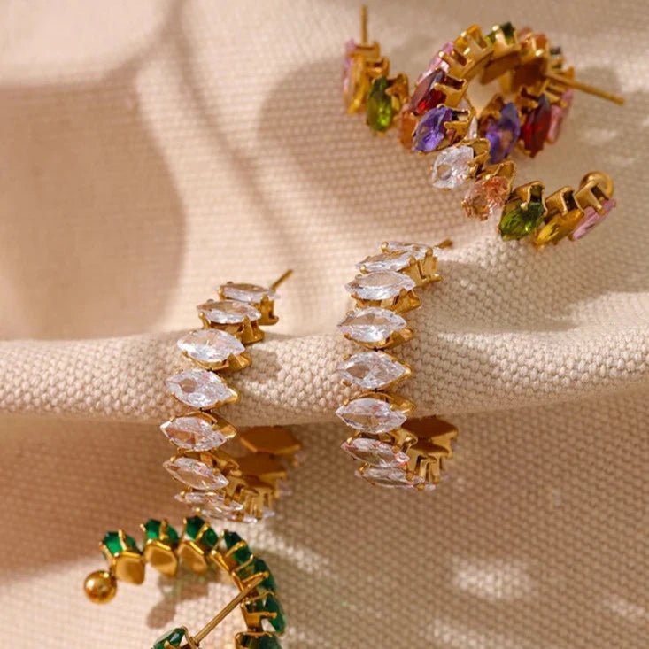 Brinco Argola Riviera com Zircônias