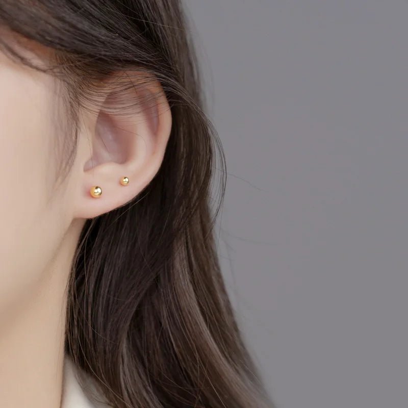 Brinco Stud Bolinha em Prata 925