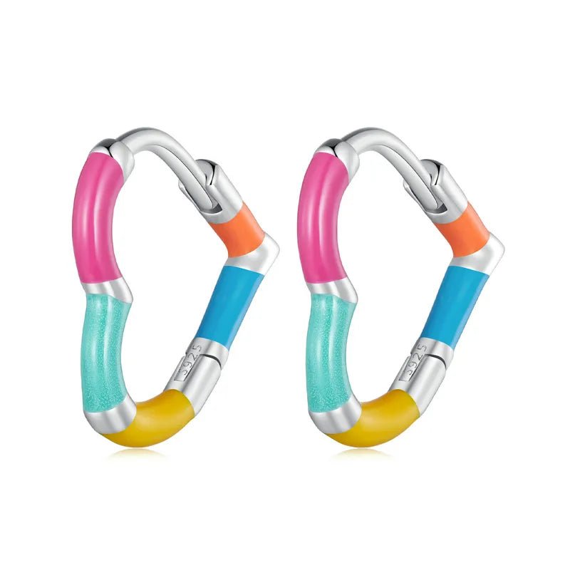 Brinco Coração Arco-íris