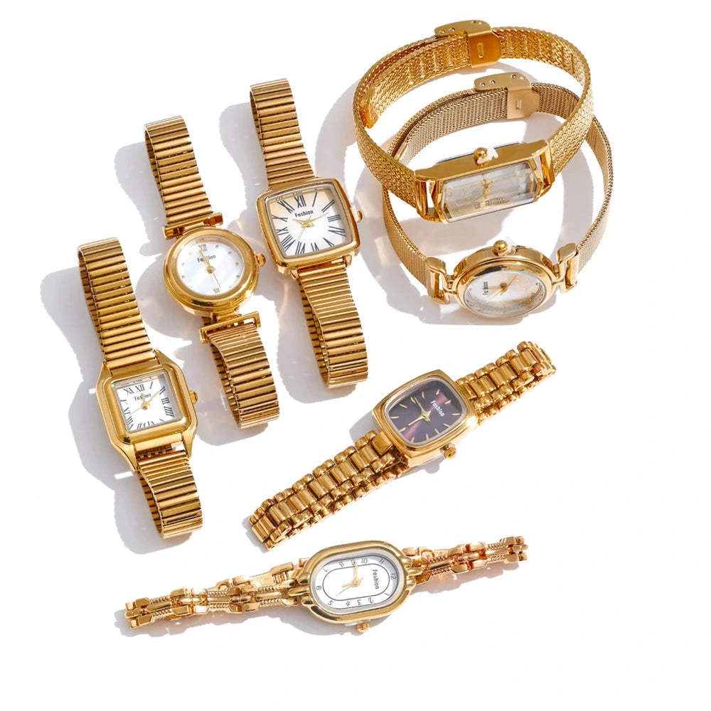 Relógio Digital Dourado Aço Inoxidável com Banho