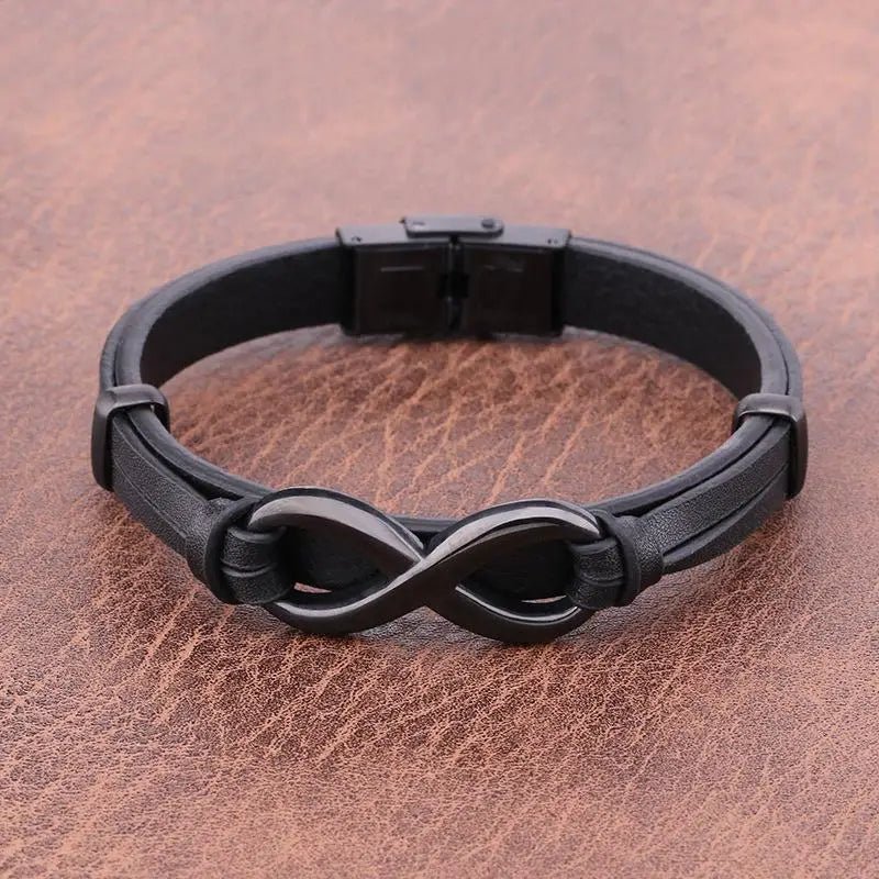 Pulseira Couro Infinito Masculina