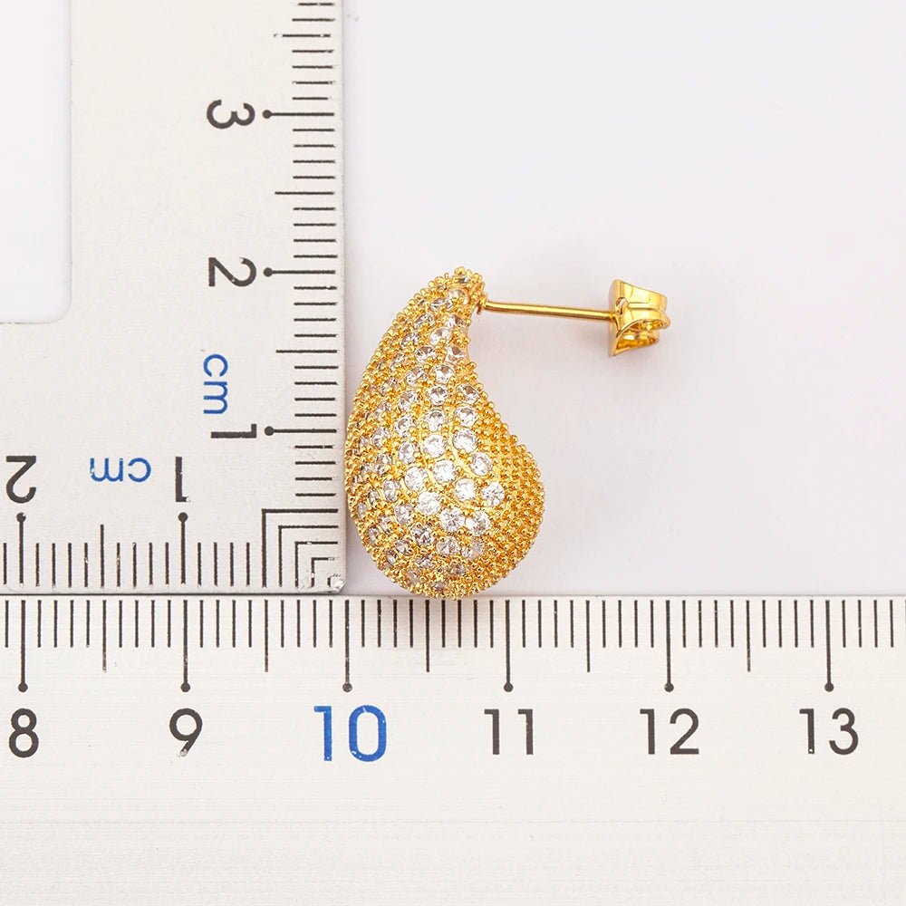 Brinco Gota Dourado Grande