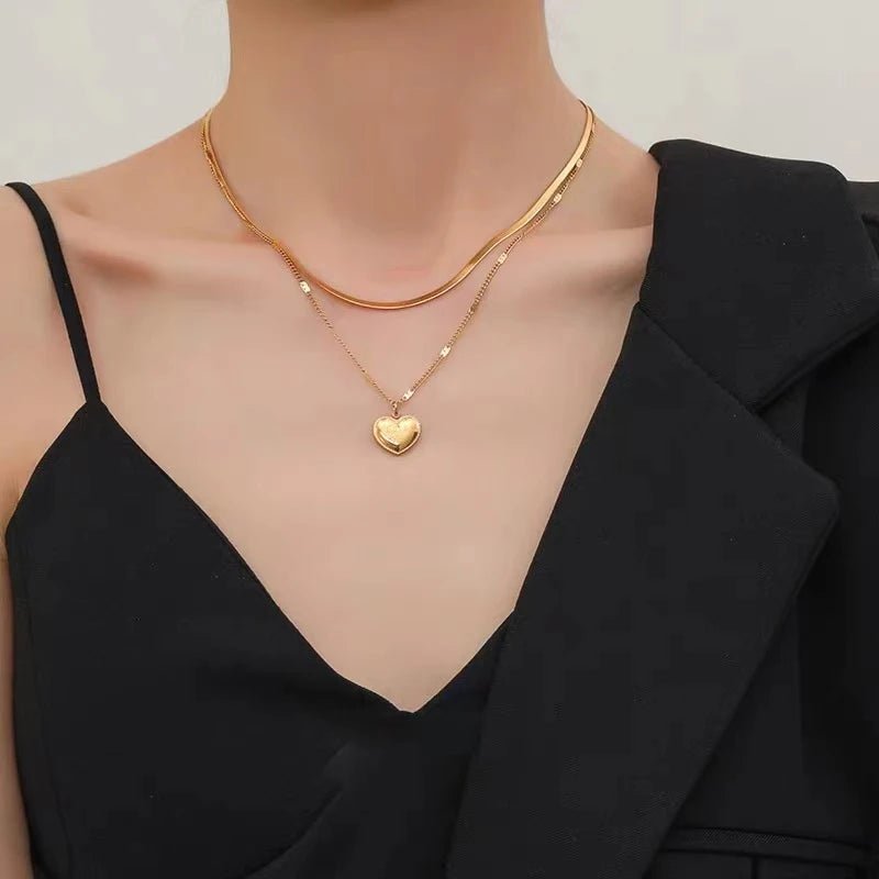 Colar com Pingente Coração Folheado a Ouro