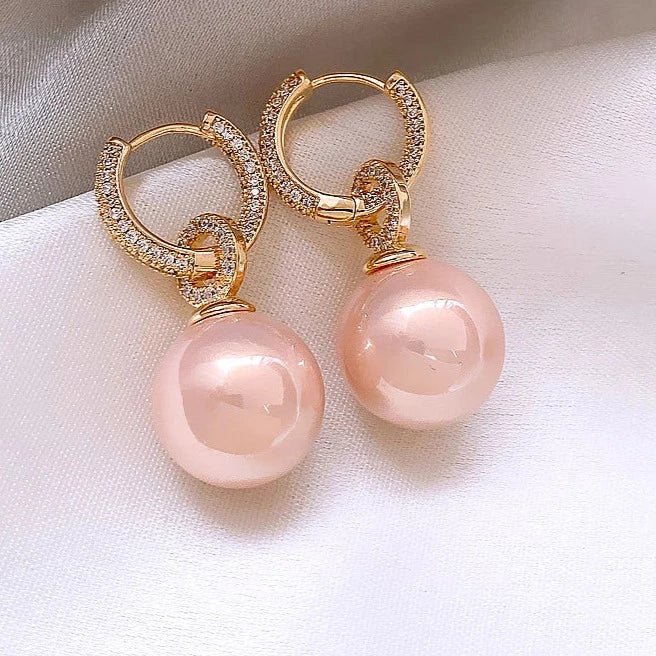 Brinco Pérola Folheado a Ouro 14k com Zircônia Cúbica