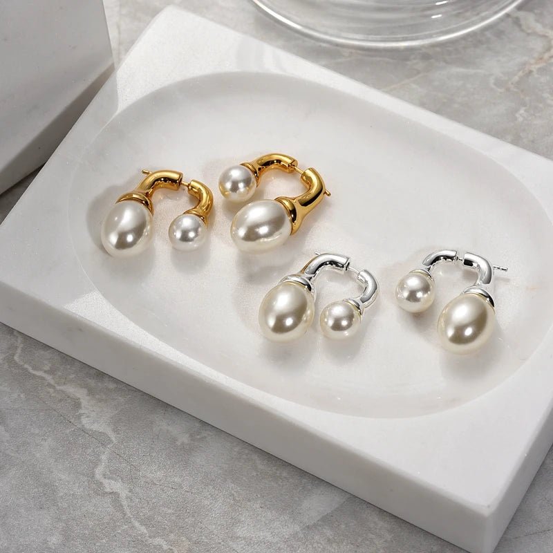 Brincos de Pérola Vintage com Banho de Ouro 18k