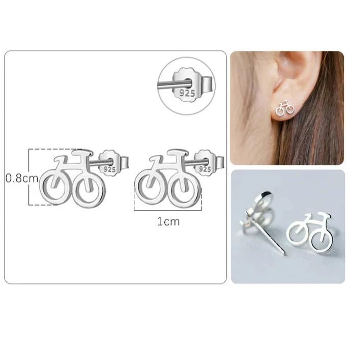 Brincos Bicicleta Prata 925