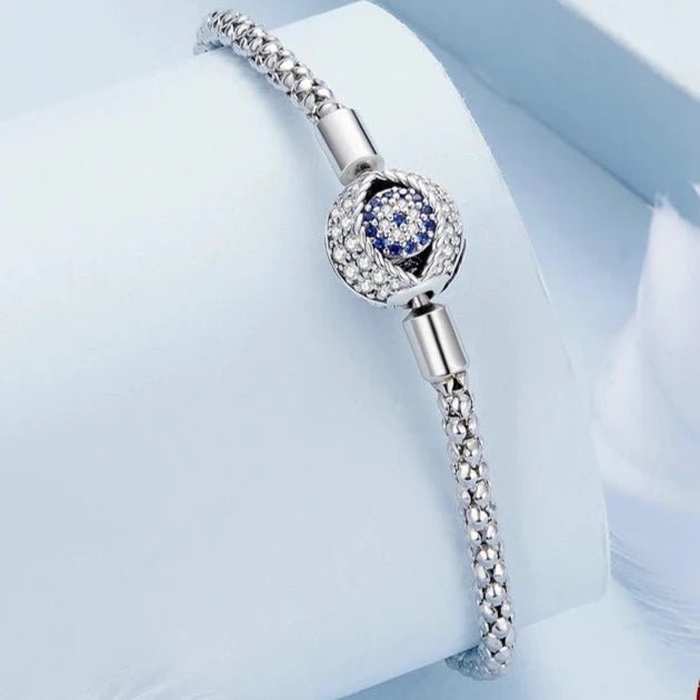 Bracelete Olho Negro com Zircônia em Prata 925