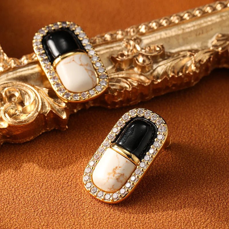 Brincos Vintage Preto e Branco