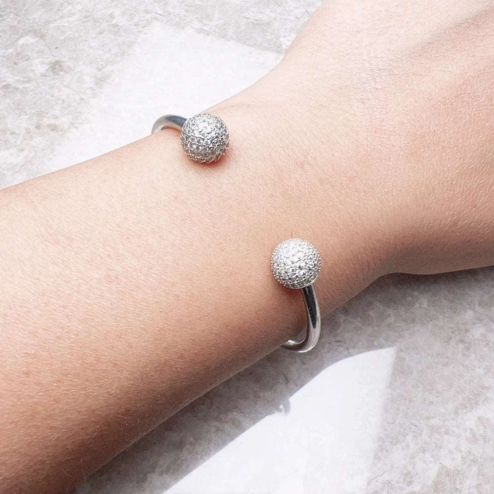 Bracelete Bolar Prata e Zircônia