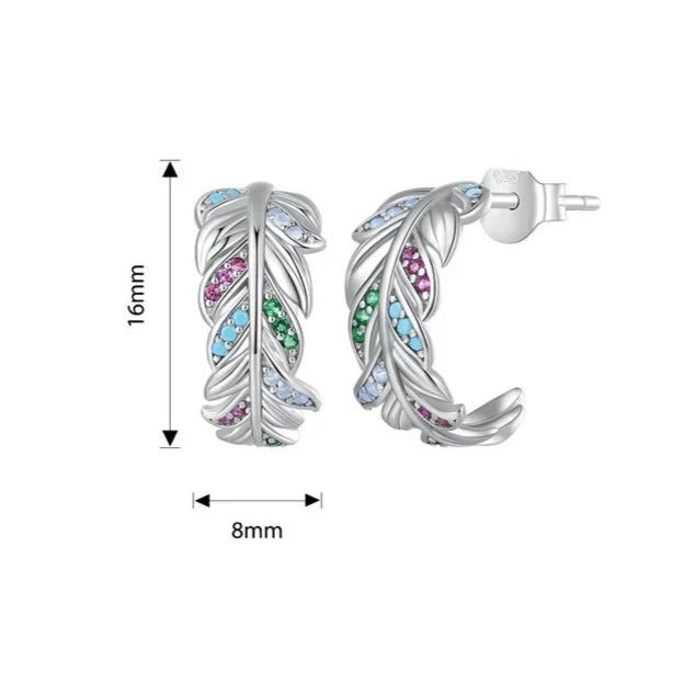 Brincos Pena em Prata 925