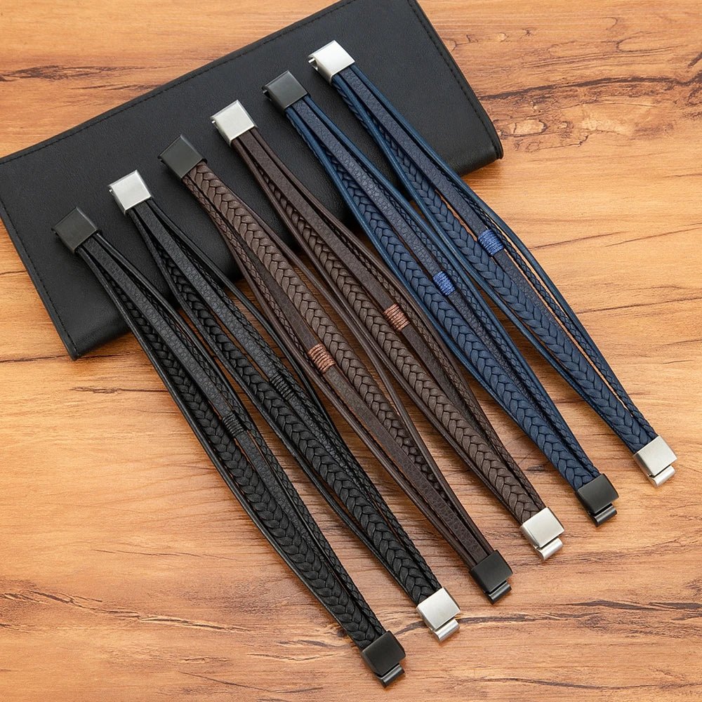 Pulseira Masculina Dupla Couro: estilo e modernidade