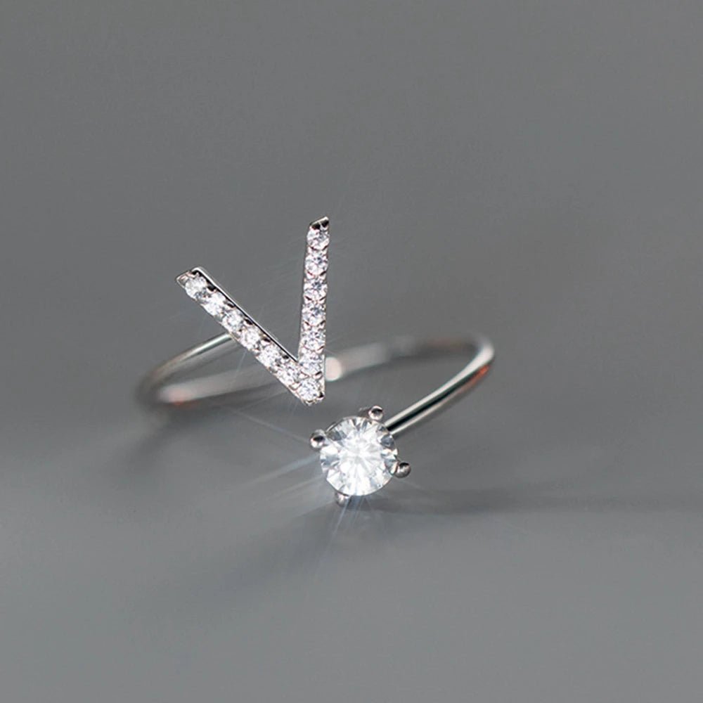 Anel Letra do Nome Zircônia