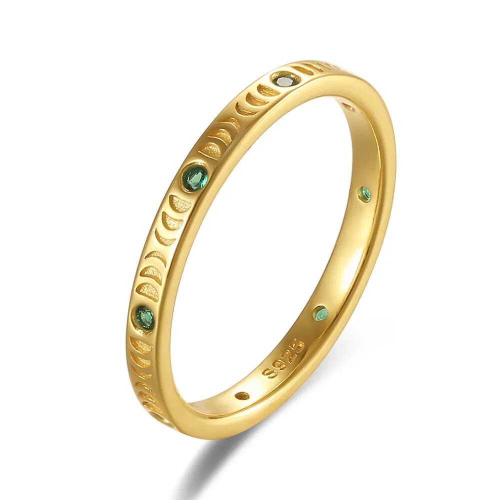 Anel de Lua em Prata 925 com Zircônia