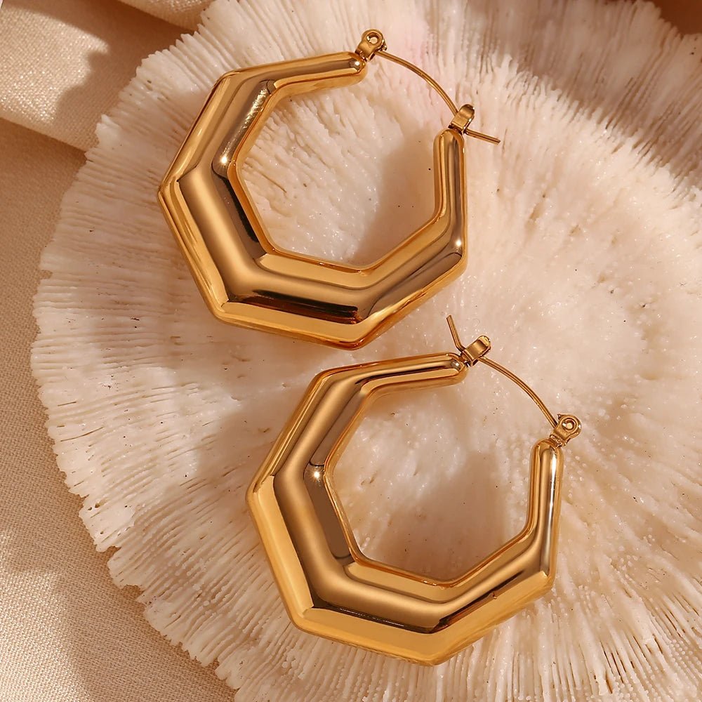 Brincos Ocos Geométricos Hexagonais