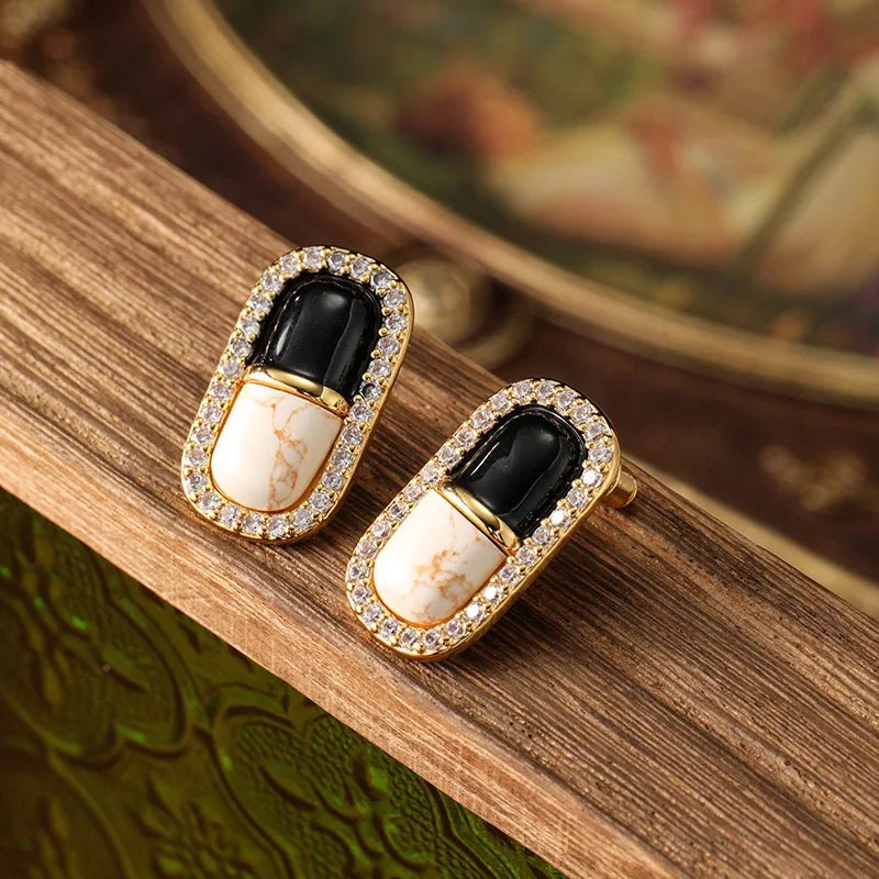 Brincos Vintage Preto e Branco