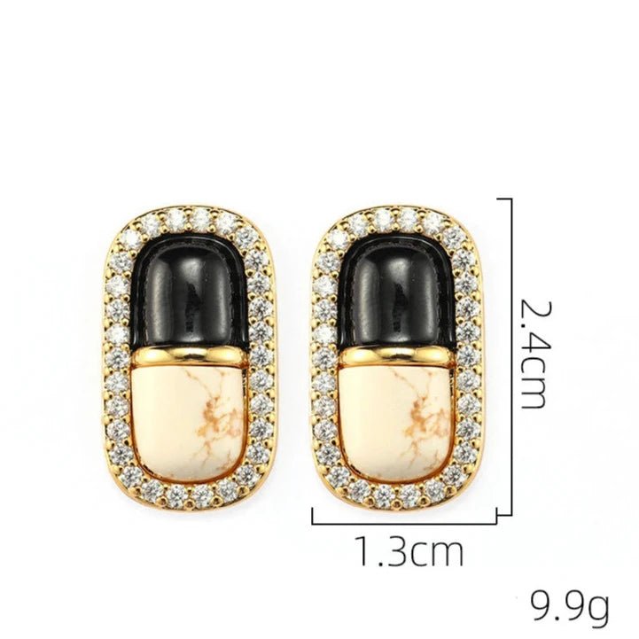 Brincos Vintage Preto e Branco