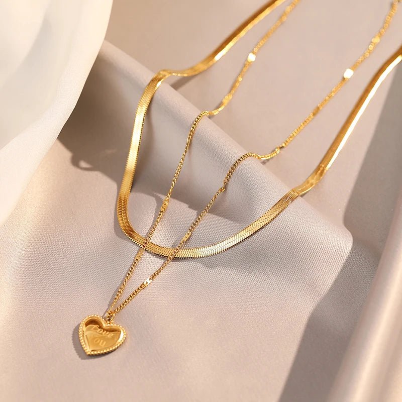 Colar com Pingente Coração Folheado a Ouro