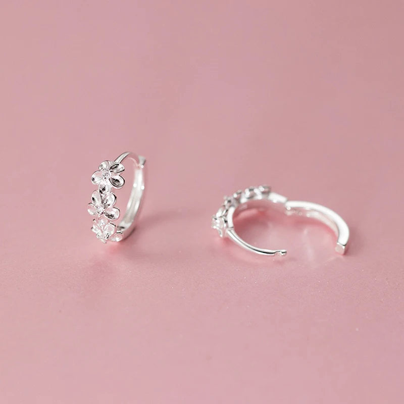 Brincos Argola Folhas Prata 925