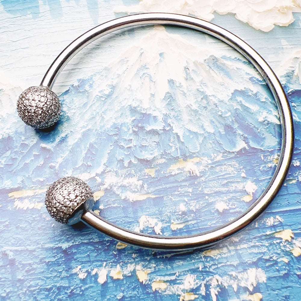 Bracelete Bolar Prata e Zircônia