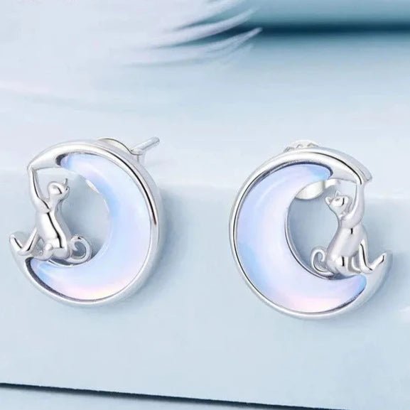 Brinco Luar Gato em Prata 925