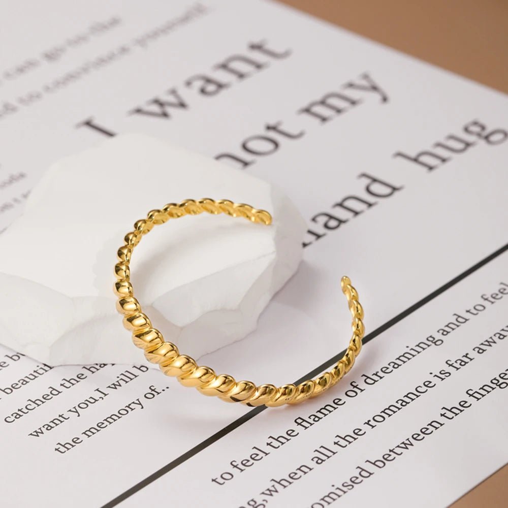 Pulseira de Punho Banhada a Ouro 18k