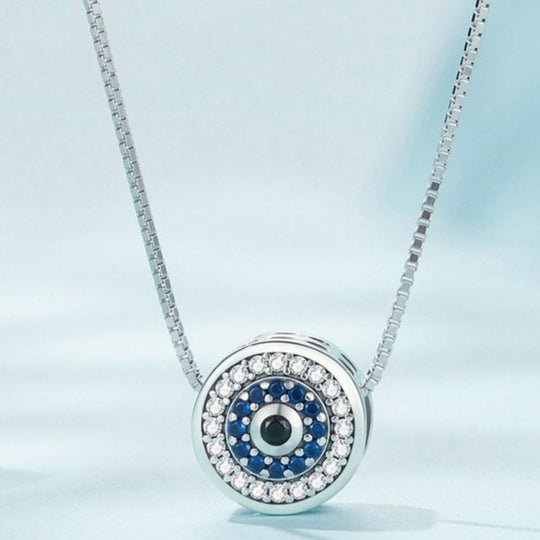 Colar Olho Grego Redondo em Prata 925