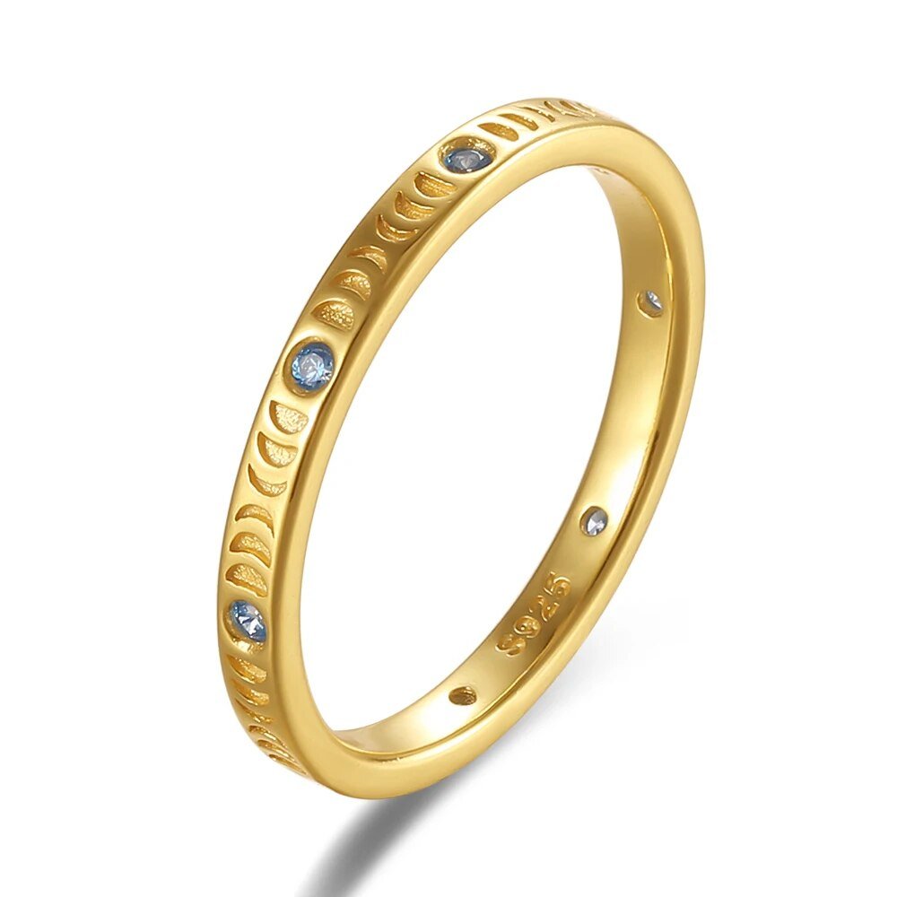 Anel de Lua em Prata 925 com Zircônia