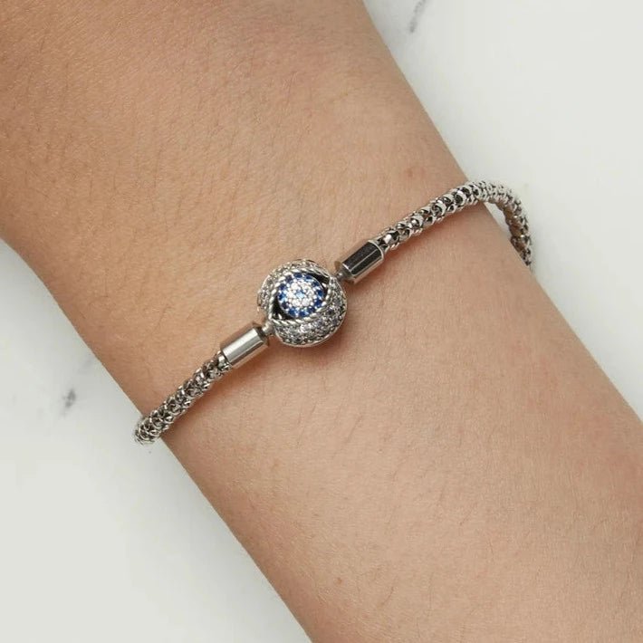 Bracelete Olho Negro com Zircônia em Prata 925