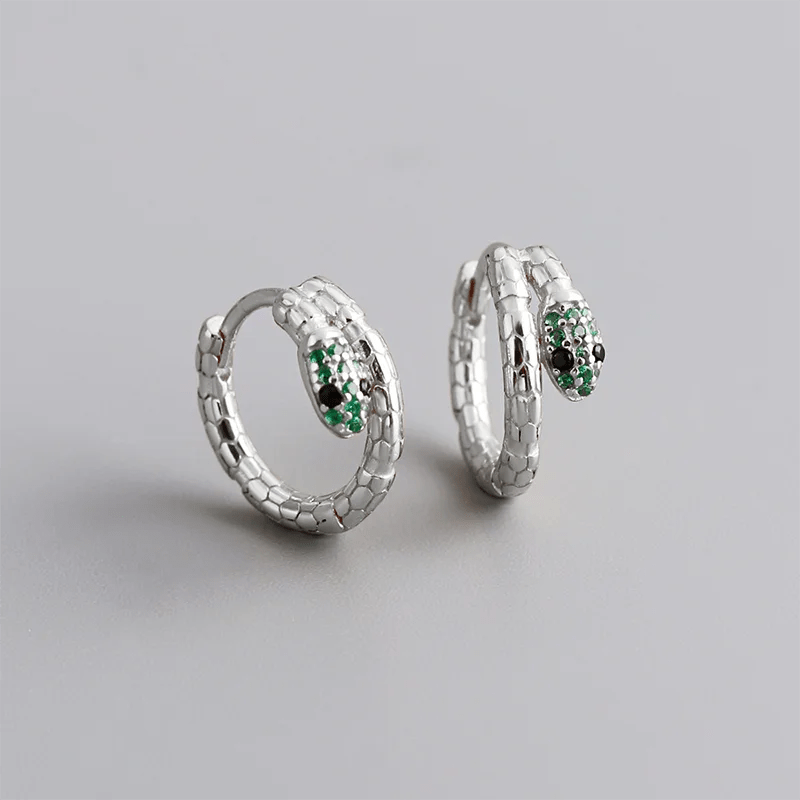 Brinco Argola Cobra em Prata 925