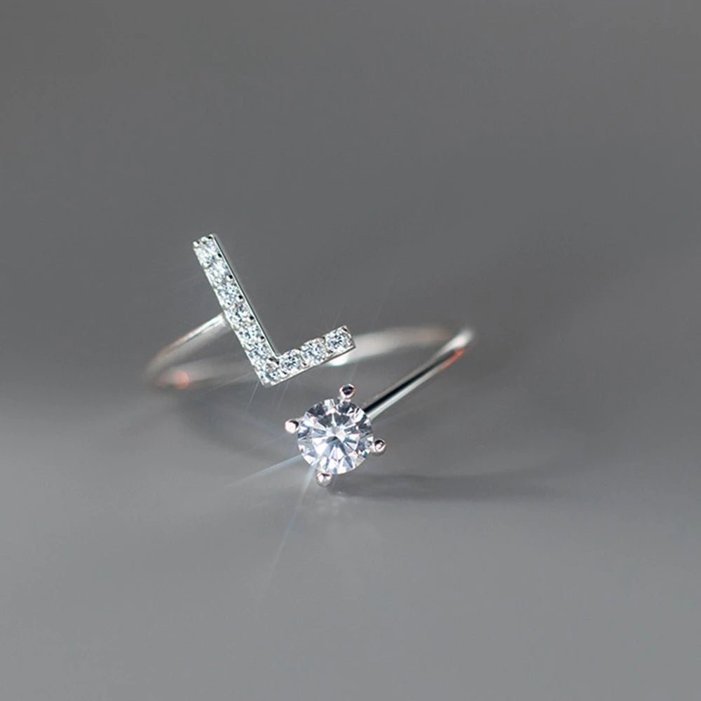 Anel Letra do Nome Zircônia