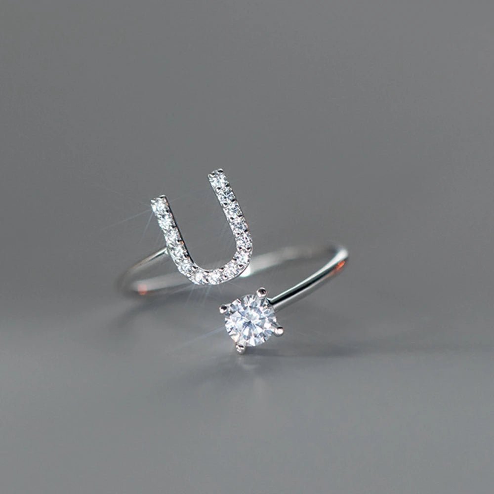 Anel Letra do Nome Zircônia