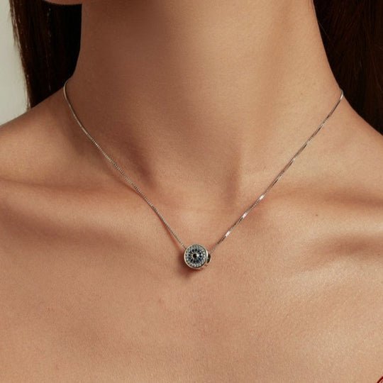 Colar Olho Grego Redondo em Prata 925