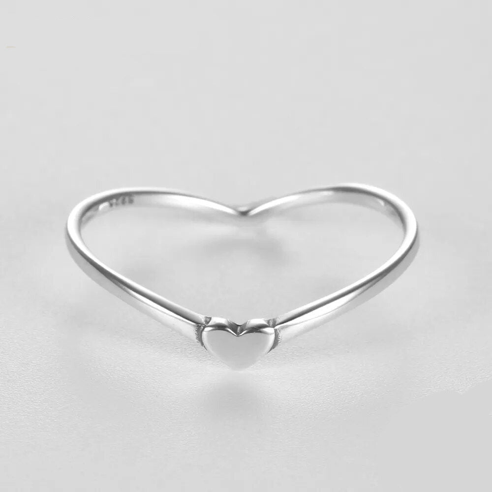 Anel Coração Vazado em Prata 925
