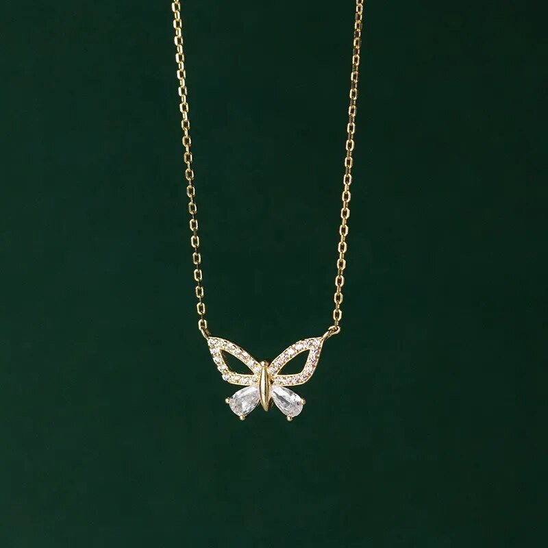 Colar Borboleta Pedra Zircônia