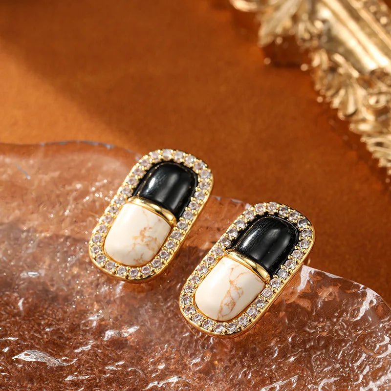 Brincos Vintage Preto e Branco