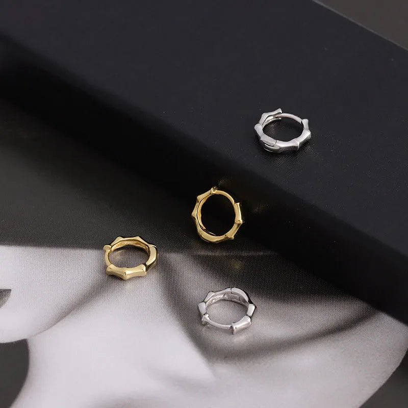 Brinco Bambu em Prata 925 com Zircônia