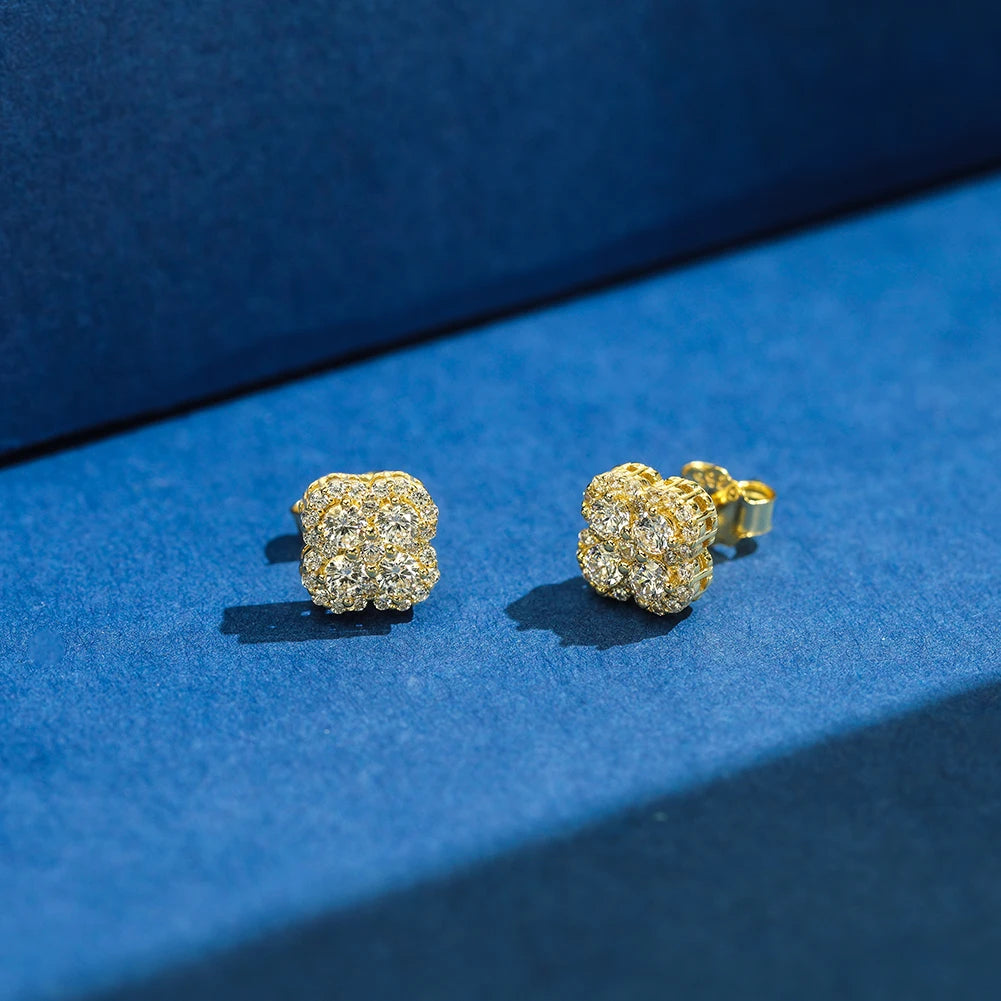 Brincos de Prata 925 com Zircônia Geométrica