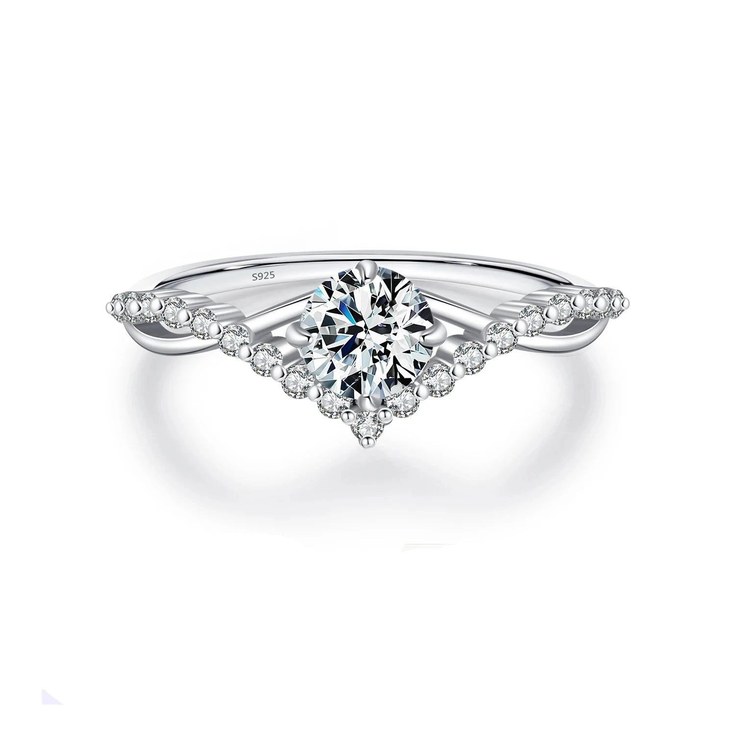 Anel Moissanita Color Coroa em Prata 925