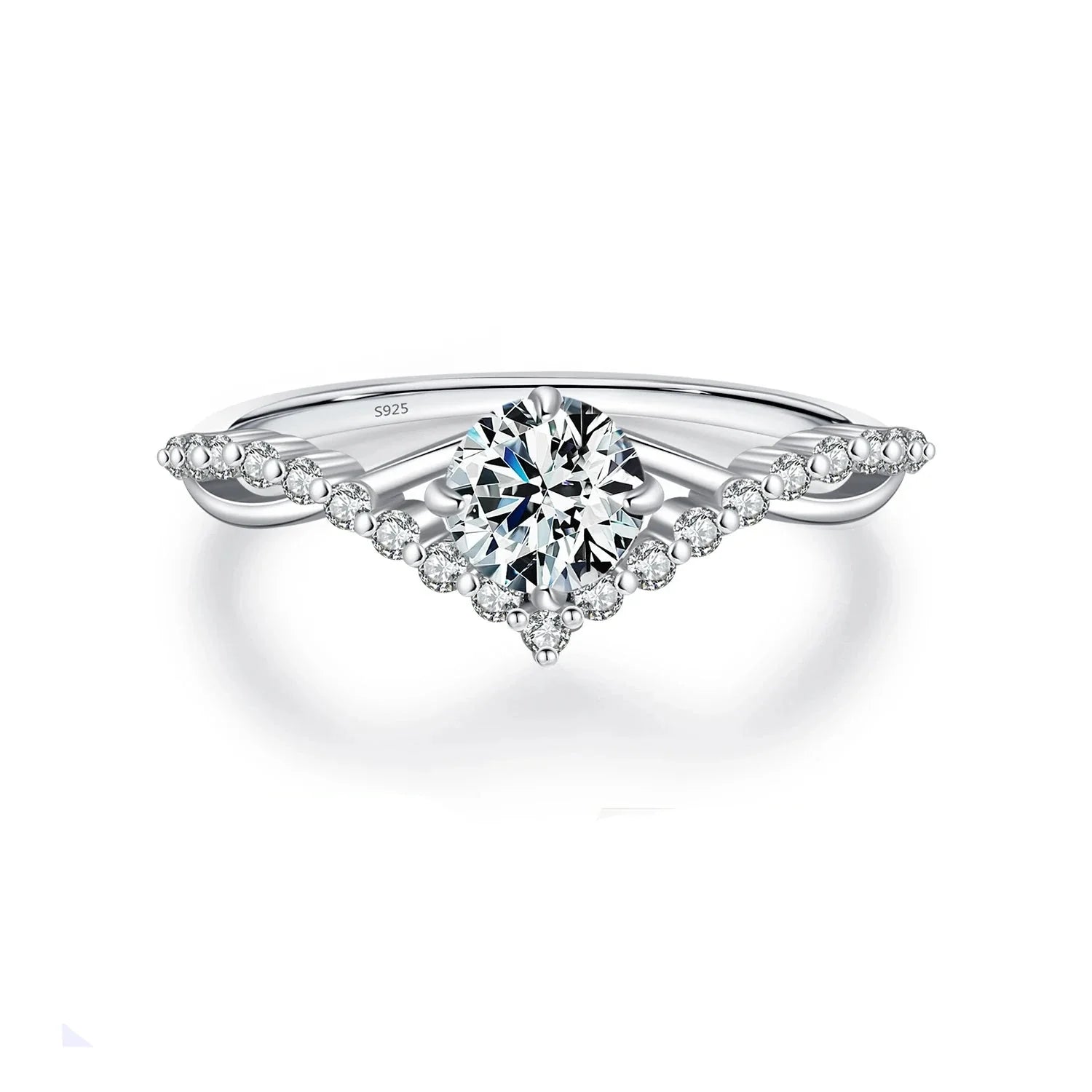 Anel Moissanita Color Coroa em Prata 925