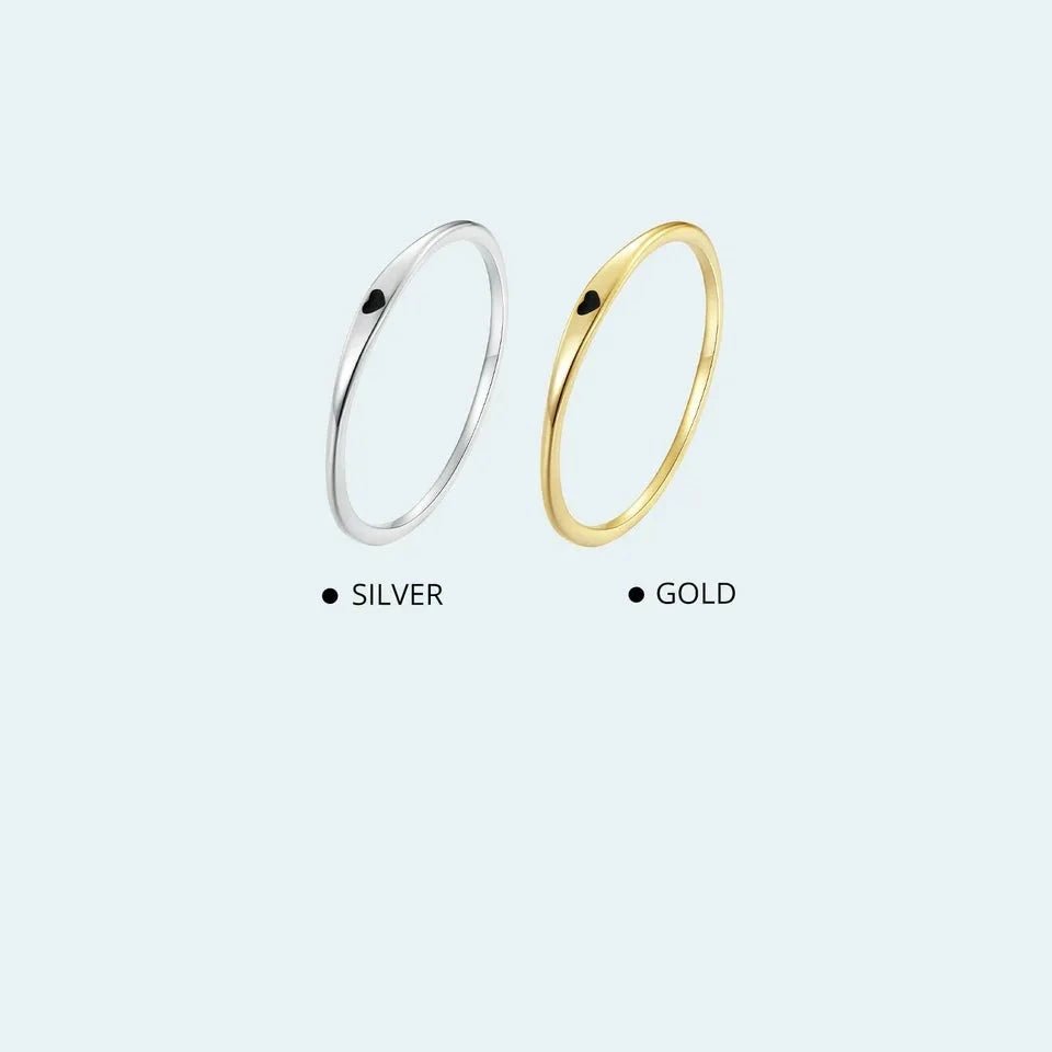 Anel Ponto de Coração Prata