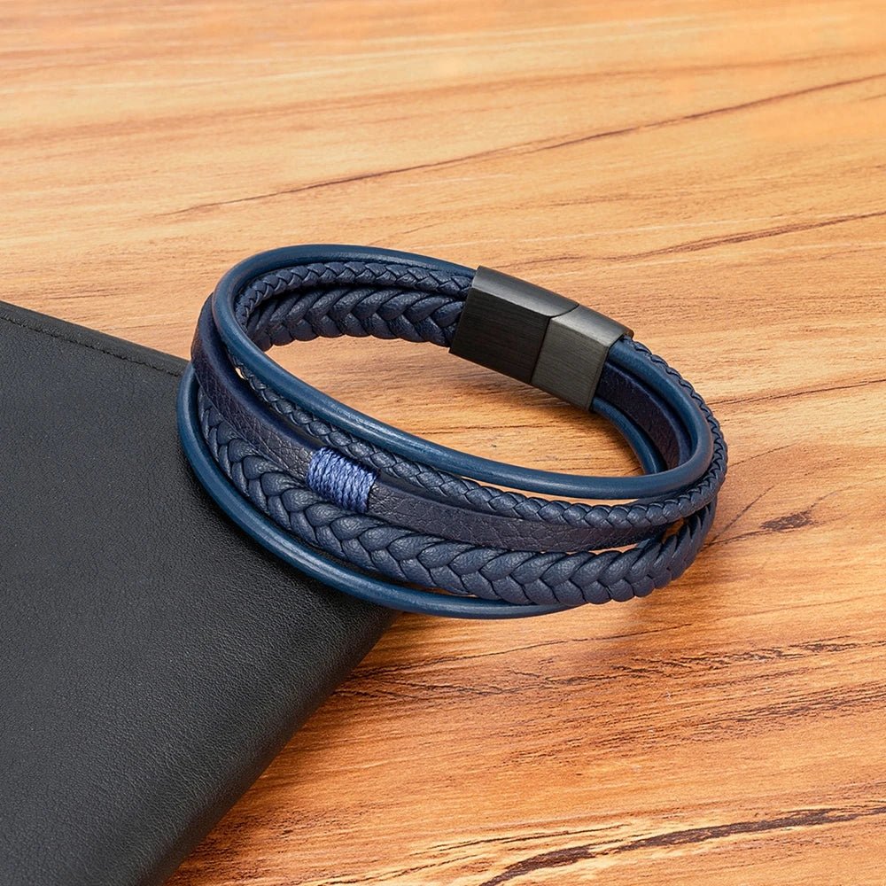 Pulseira Masculina Dupla Couro: estilo e modernidade