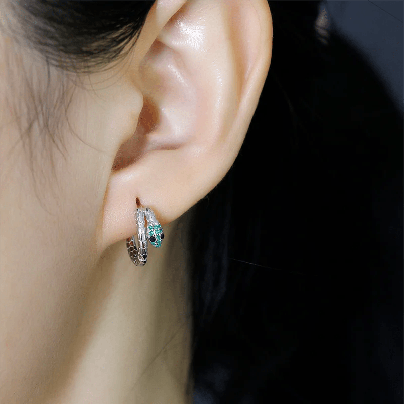 Brinco Argola Cobra em Prata 925