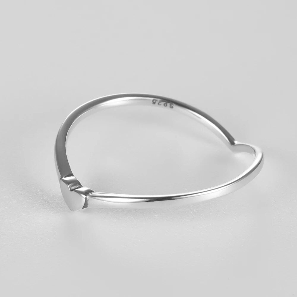 Anel Coração Vazado em Prata 925