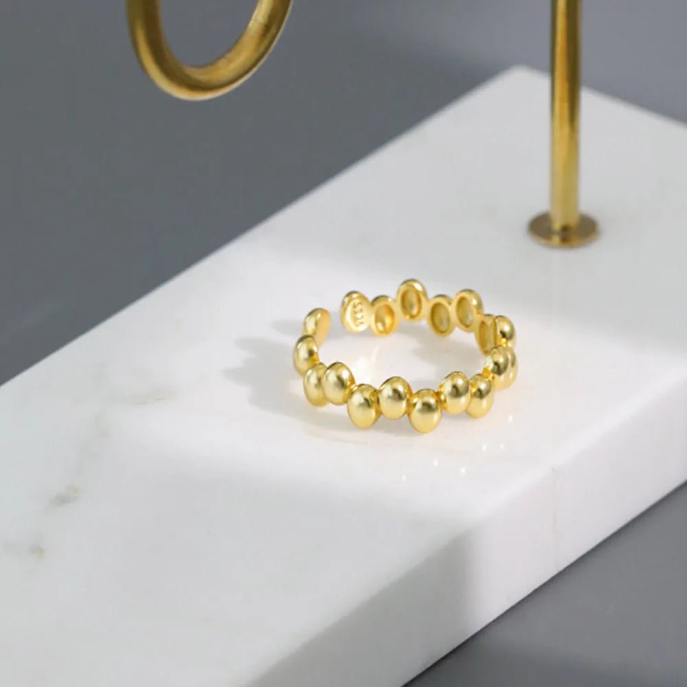 Anel Feminino em Prata 925 com Zircônia e Banho de Ouro 18k