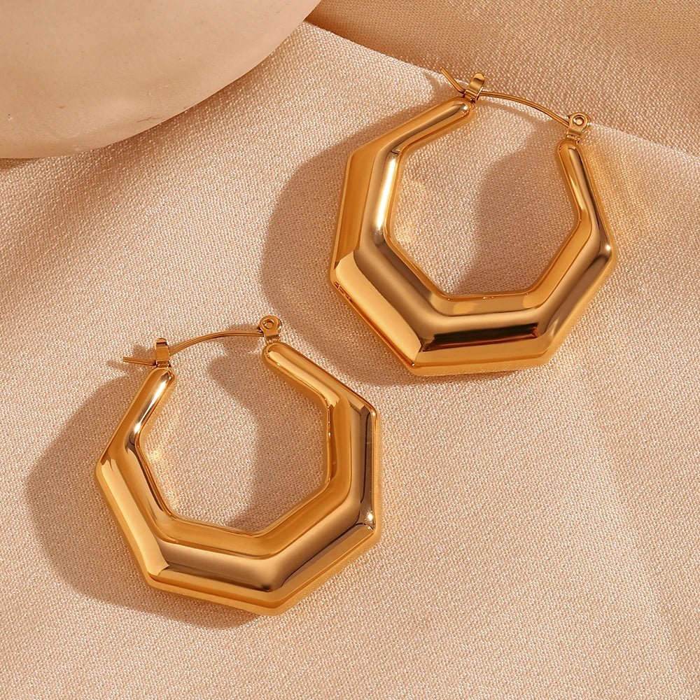 Brincos Ocos Geométricos Hexagonais