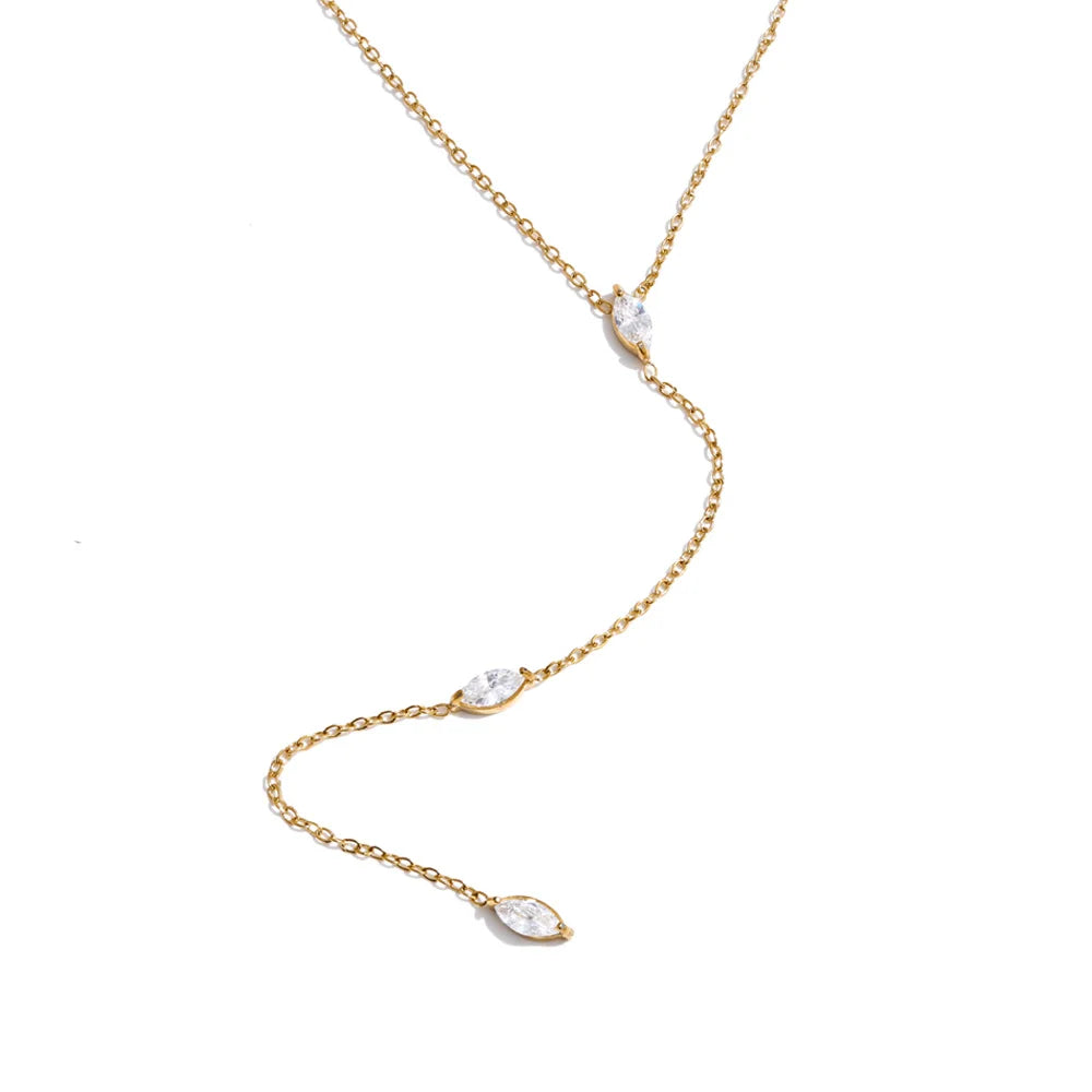 Colar Y Delicado com Zircônia
