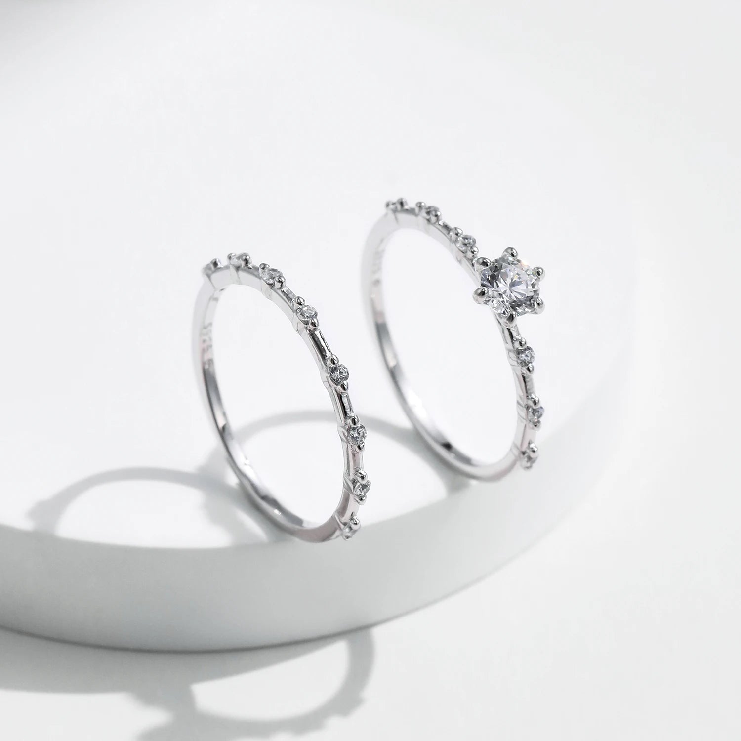 Conjunto de Anéis em Prata 925