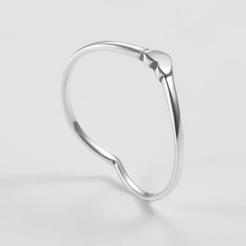 Anel Coração Vazado em Prata 925