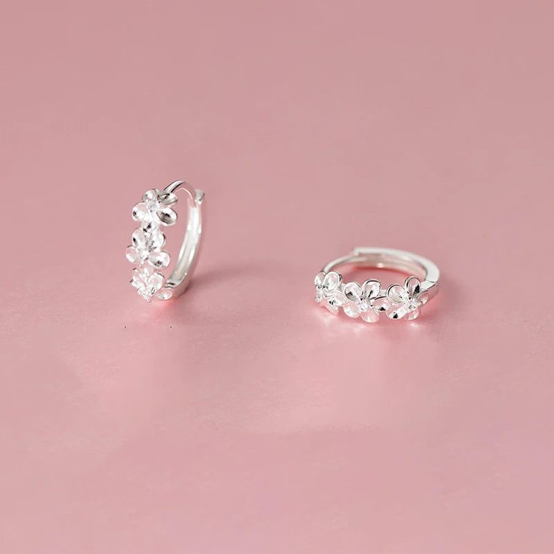 Brincos Argola Folhas Prata 925